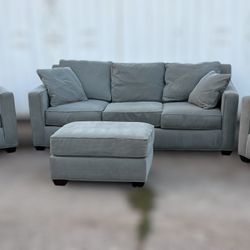 Jonathan Louis Couch Set Arm Chair Loveseat with Matching Ottoman 