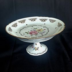 Vintage Porcelain Floral Cake Stand