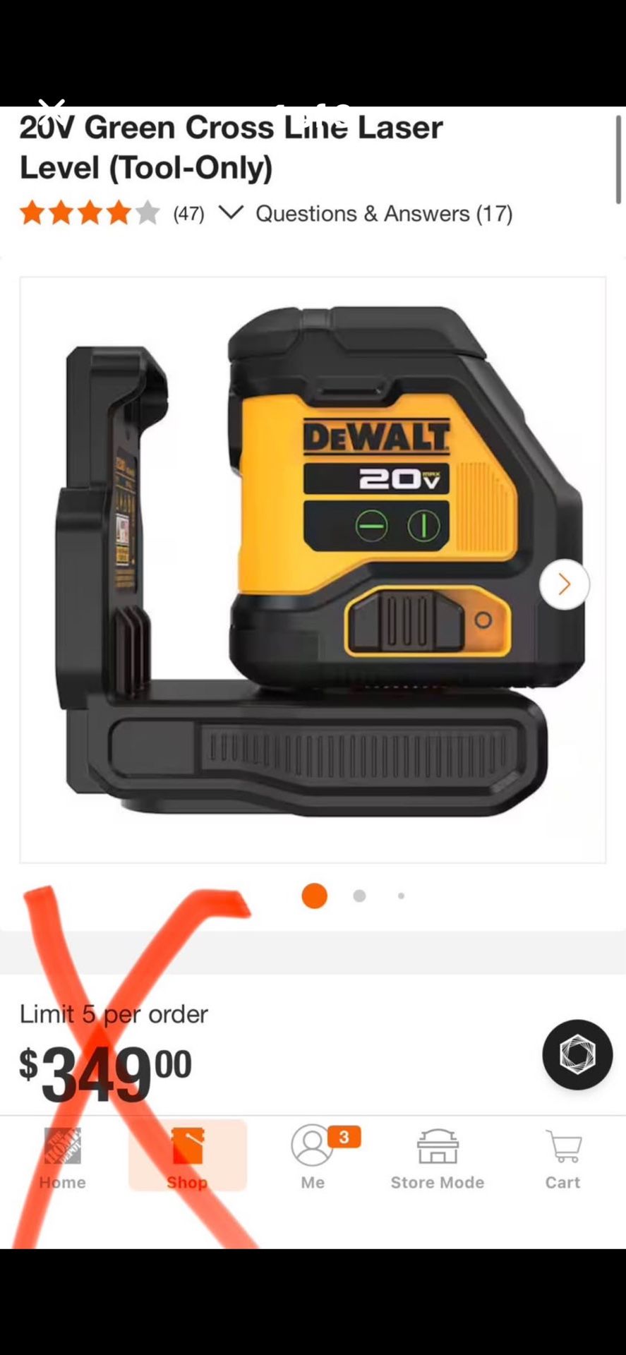 DEWALT 20V Green Cross Line Laser Level (Tool-Only)