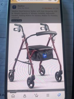 Medline Steel Rollator Walker with Seat