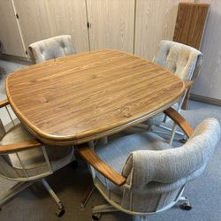 42” Formica Table W/ 11” Extension 4 Chairs