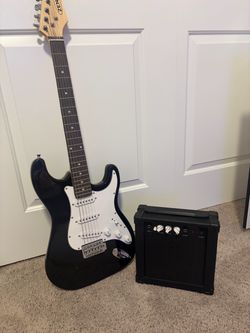 Electric guitar and amplifier