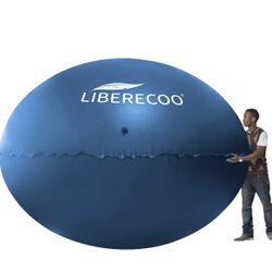 LIBERECOO 10FT Round Pool Cover Pillows for Above-Ground Swimming Pools, 0.4mm Extra Durable Long-Lasting Inflatable Winter Pool Pillows,Ropes Include