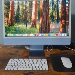 Apple  Imac M3, Blue Color, 24 inch. 256GB SSD, 8GB DDR5 Ram,  8Cores. 4 TypeC On Back, NO TRADES, Cash Only, Hablo Espanol, No Delivery.