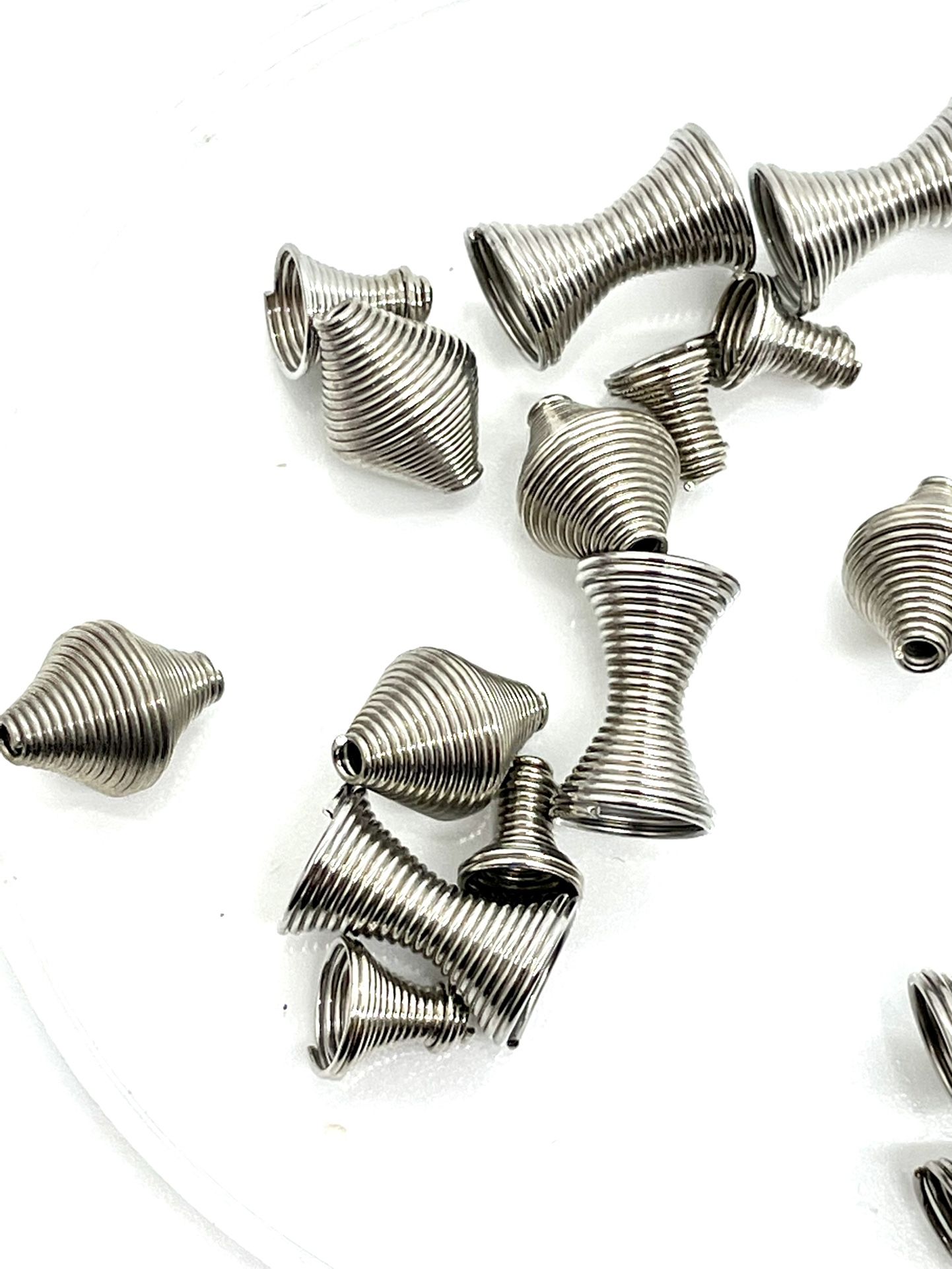 Silver Coiled Bead Lot