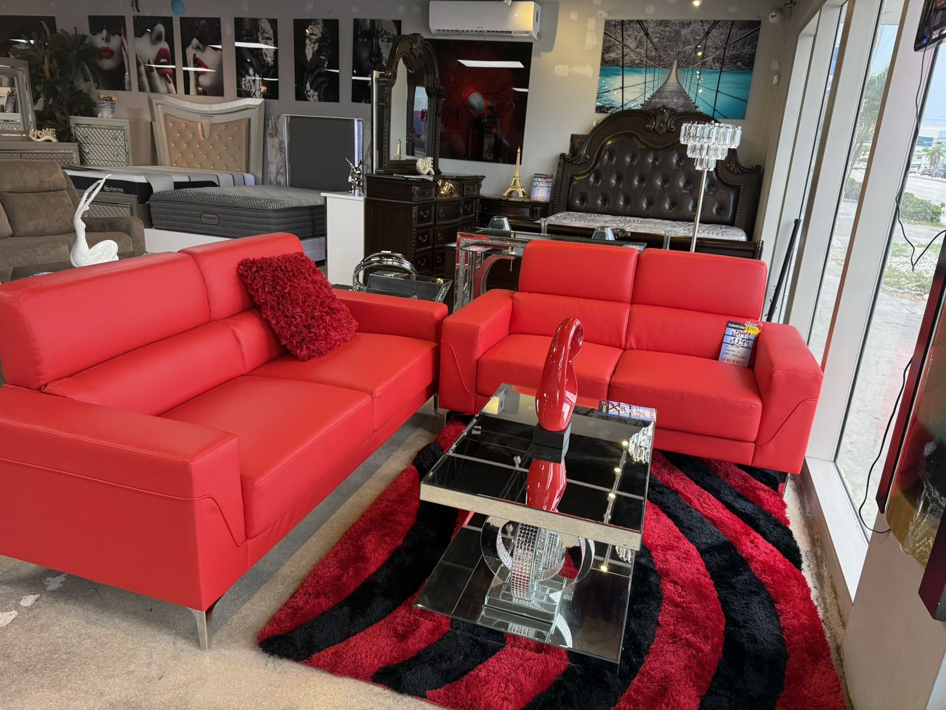 Elegant 2 Pc Sofa and Love For Only $599 Also Available in Black, White, and Gray