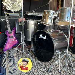 🔥 Chrome Pearl “FORUM” Drum Set MINT!