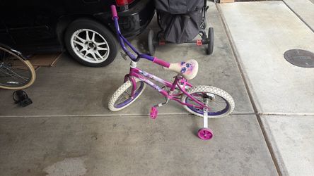 Pink Purple Girls Hiffy Bike 16 inch w/ training wheels