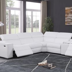 Power Reclining Sectional Leather