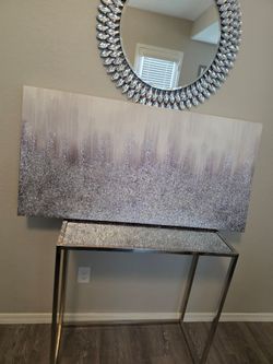 Large Glitter Abstract Canvas Wall Art