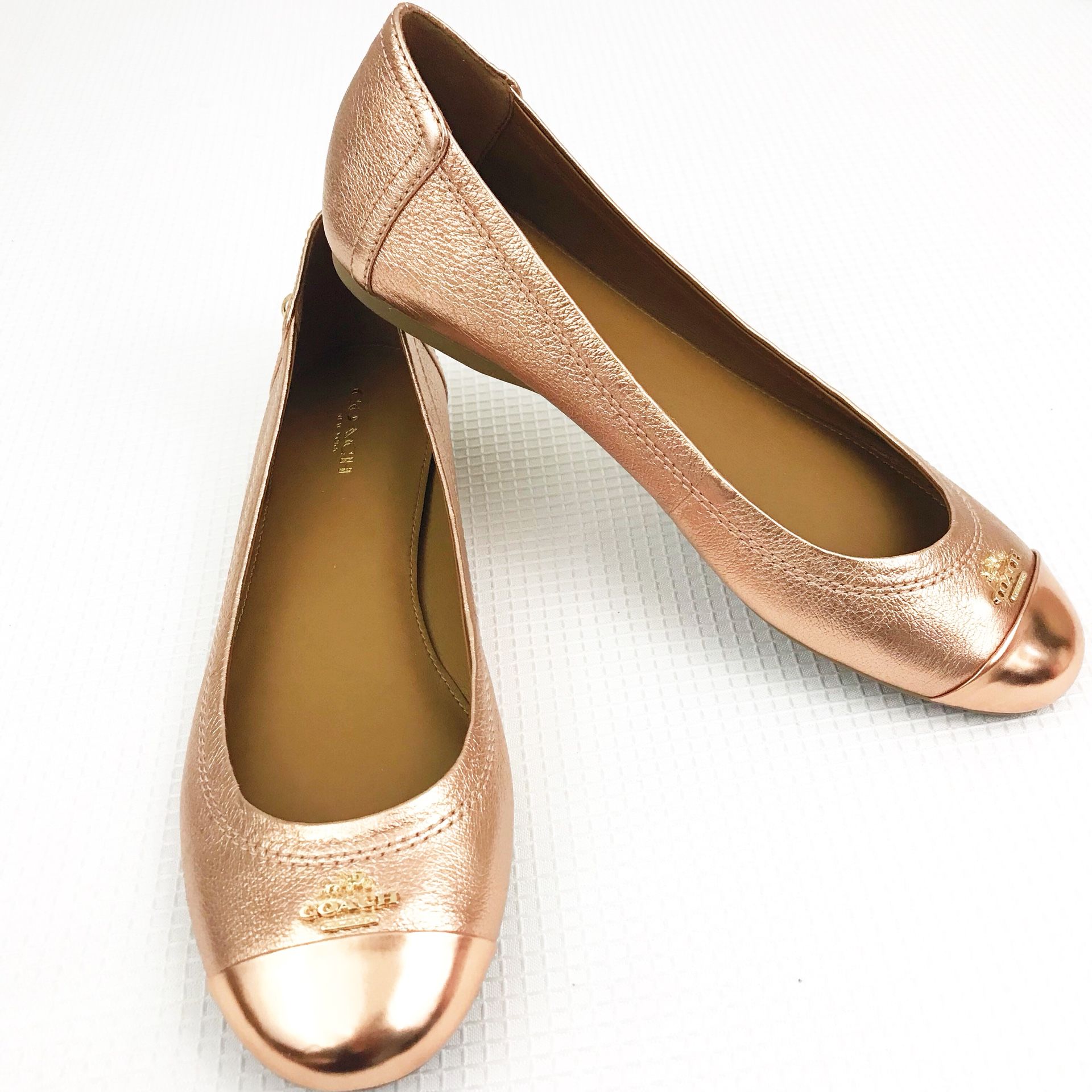 New Coach Chelsea Rose Gold ballet flats size 7