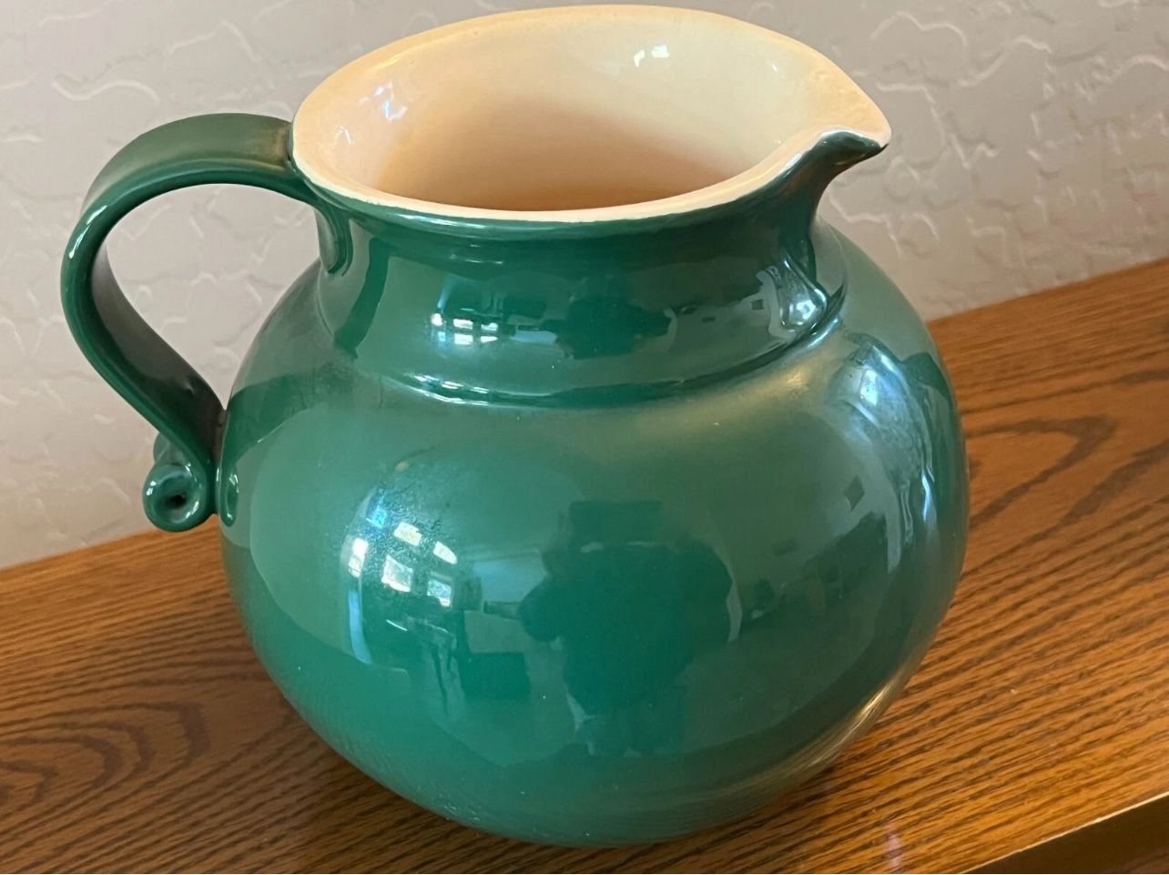 Beautiful Pitcher by Alfa Ceramics Antique Green Made in Italy Stamped