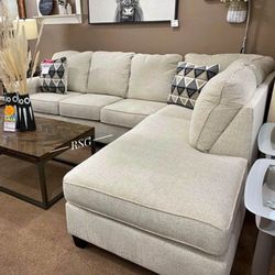 Beige Color Sectional Couch With Chaise Set 📐⭐$39 Down Payment with Financing ⭐ 90 Days same as cash