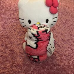 Hello Kitty comes with a blanket