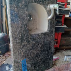 Granite Bathroom Sink  24in ×37 In  with Bach Splash 