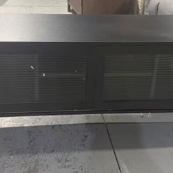 🥨TV Stand, Modern TV Stand Up to 70 Inch TV, Entertainment Centre with Glass Sliding Door and Adjustable Shelves, TV Console Table for Living Room