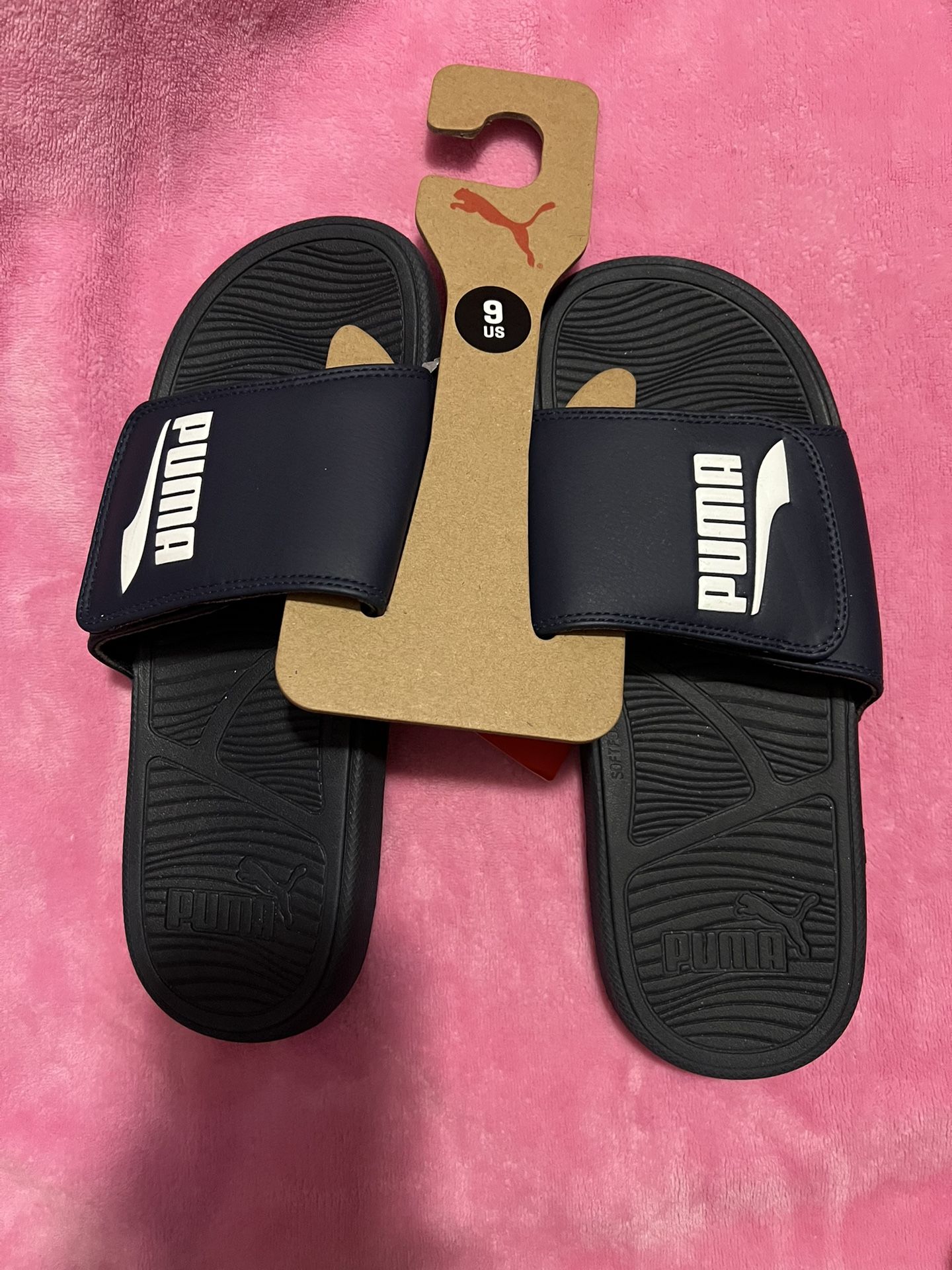 Men’s Puma Navy and White Slide Cool Cat 2.0 Size 9 no Box