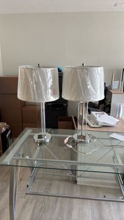 Side table lamps glass