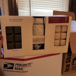 New Sonoma Scented Wax Cube Outlet Warmer & 2 Different Cube Packs