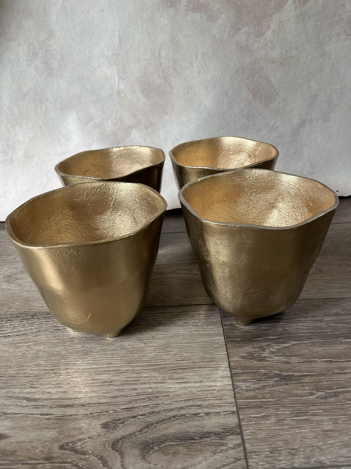 4 Solid Metal Gold, Modern Vases For Wedding