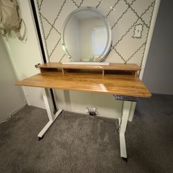 Adjustable Height Warm-Wood Standing Desk