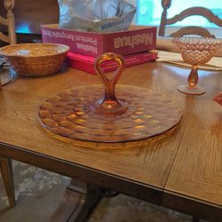 Indiana Glass Whitehall Amber Sandwich Tray 