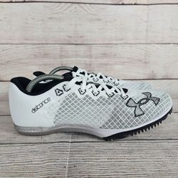 Unisex Under Armour Kick Distance 4 Track Spikes White Sz Men's 9.5 (contact info removed)-100