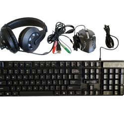 LIGHT-UP GAMING COMBO HEADSET + KEYBOARD + MOUSE & BLACK/ RED