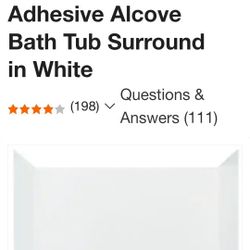 MUSTEE 350 Durawall Fiberglass Bathtub Wall – White