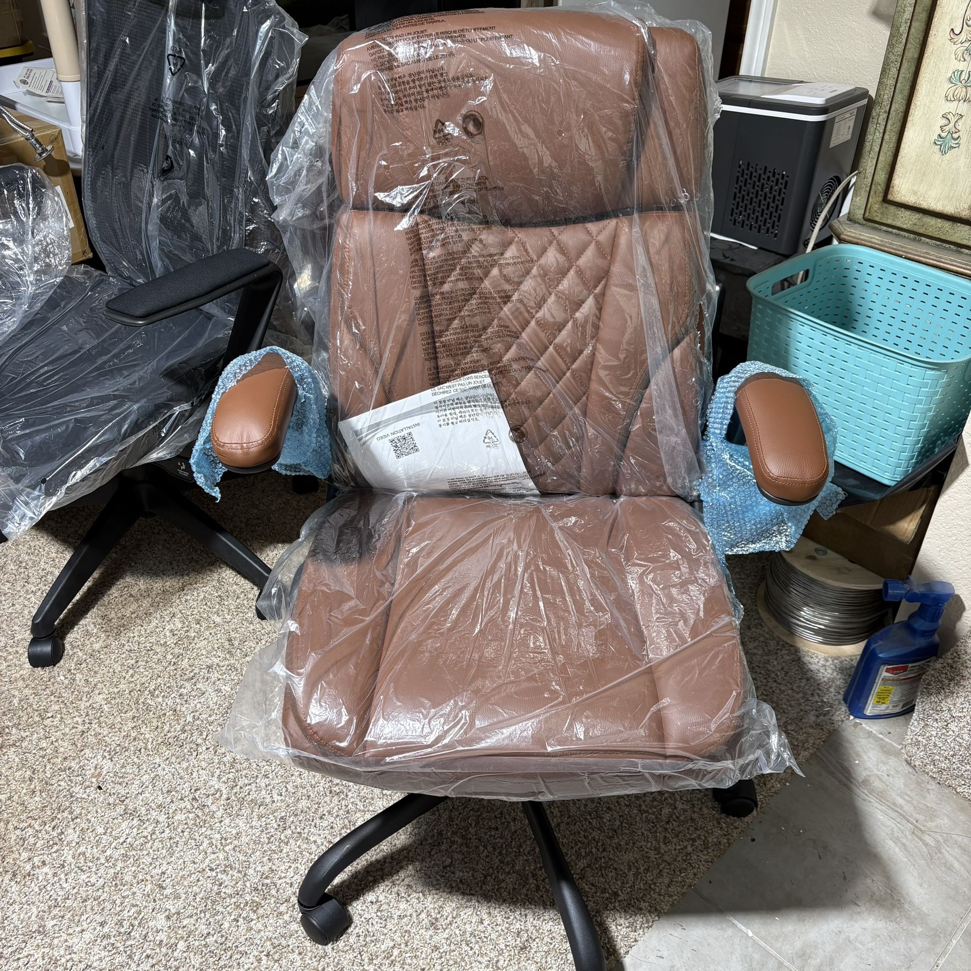brown office desk chair