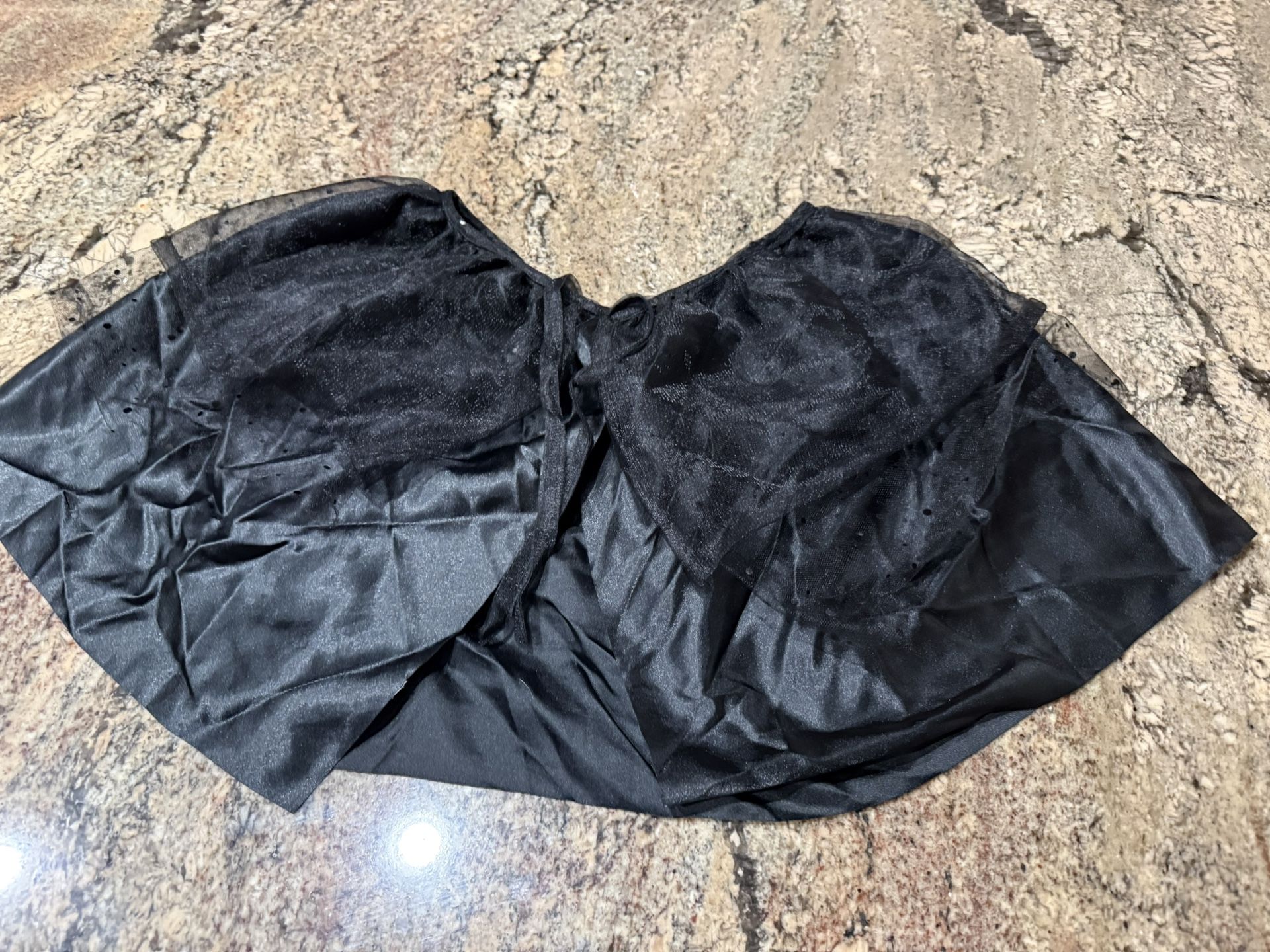 Short Black Cape With A Sequined Net Fabric On Top Could Work For Adults Or Children