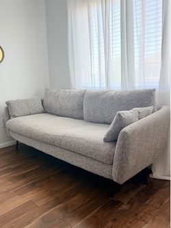 Grey Minimalist Textured Sofa - Excellent Condition