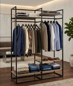 Clothing Rack with Shelves