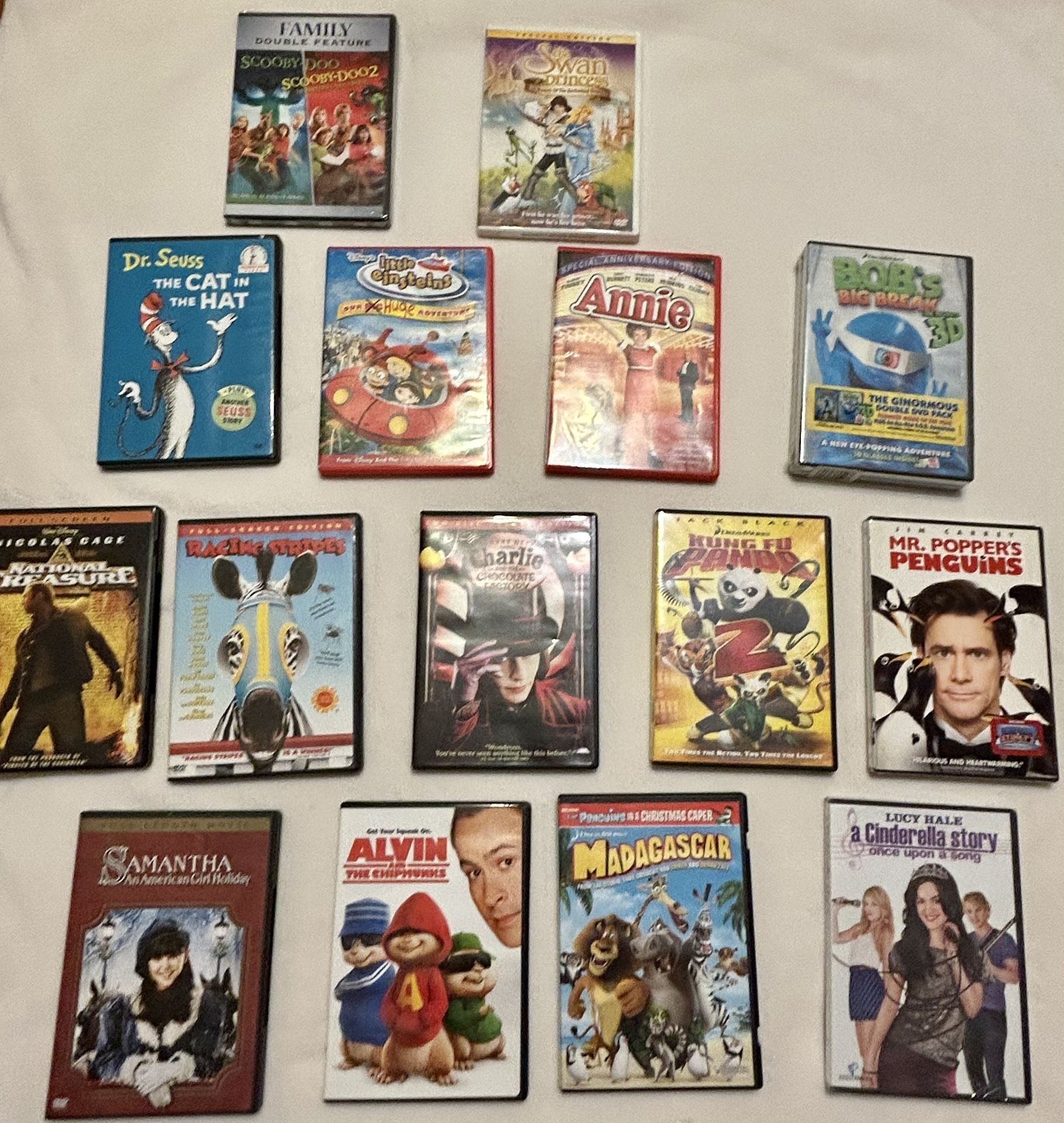 Popular Children’s DVDs, Lot of 15