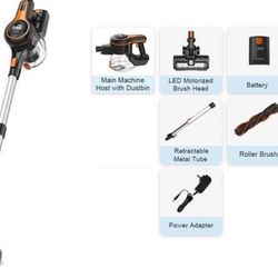 INSE Cordless Vacuum: Rechargeable 45min Runtime for Pet Hair, Hard Floors, and Carpets - Black 