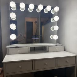 Impressions Bluetooth Make Up vanity With Desk