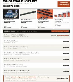 Contractor Supply Hardware Surplus Liquidation