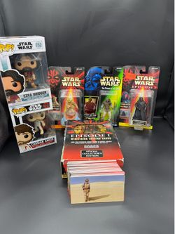 Star Wars Collector Lot – Figures, Funko Pops & Trading Cards – $30