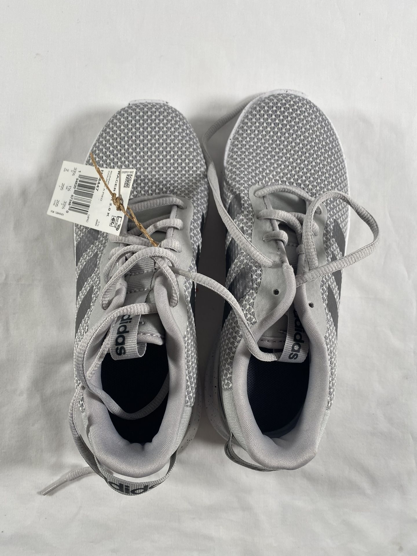 New Unisex Kids Size 2 Adidas Running Shoes Grey