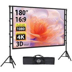 Voopvor 180" Projector Screen With Stand 