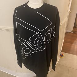 New Men’s Adidas Sweatshirt With Giant Logo Size Large 