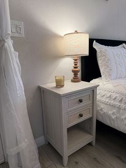 Mattress, bed frame, and headboard with two nightstand desks