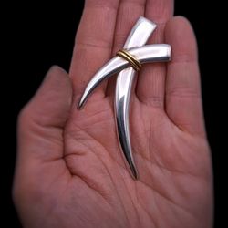 Broche modernista vintage TAXCO en plata de ley, firmado "MEXICO TV-3 925"