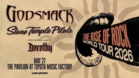 GODSMACK-The Rise of Rock World Tour 2026 Tickets at The Pavilion at Toyota Music Factory in Irving, TX on 05/27/2026
