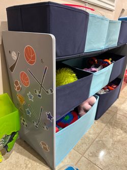 Toy organizer with bins