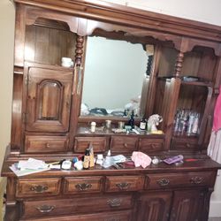 Wooden Dresser With Mirror