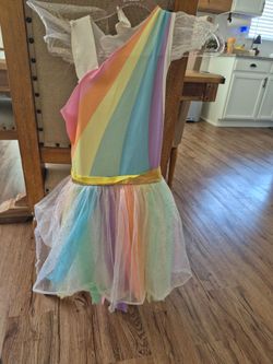 Girls Rainbow Fairy Dress Costume size medium