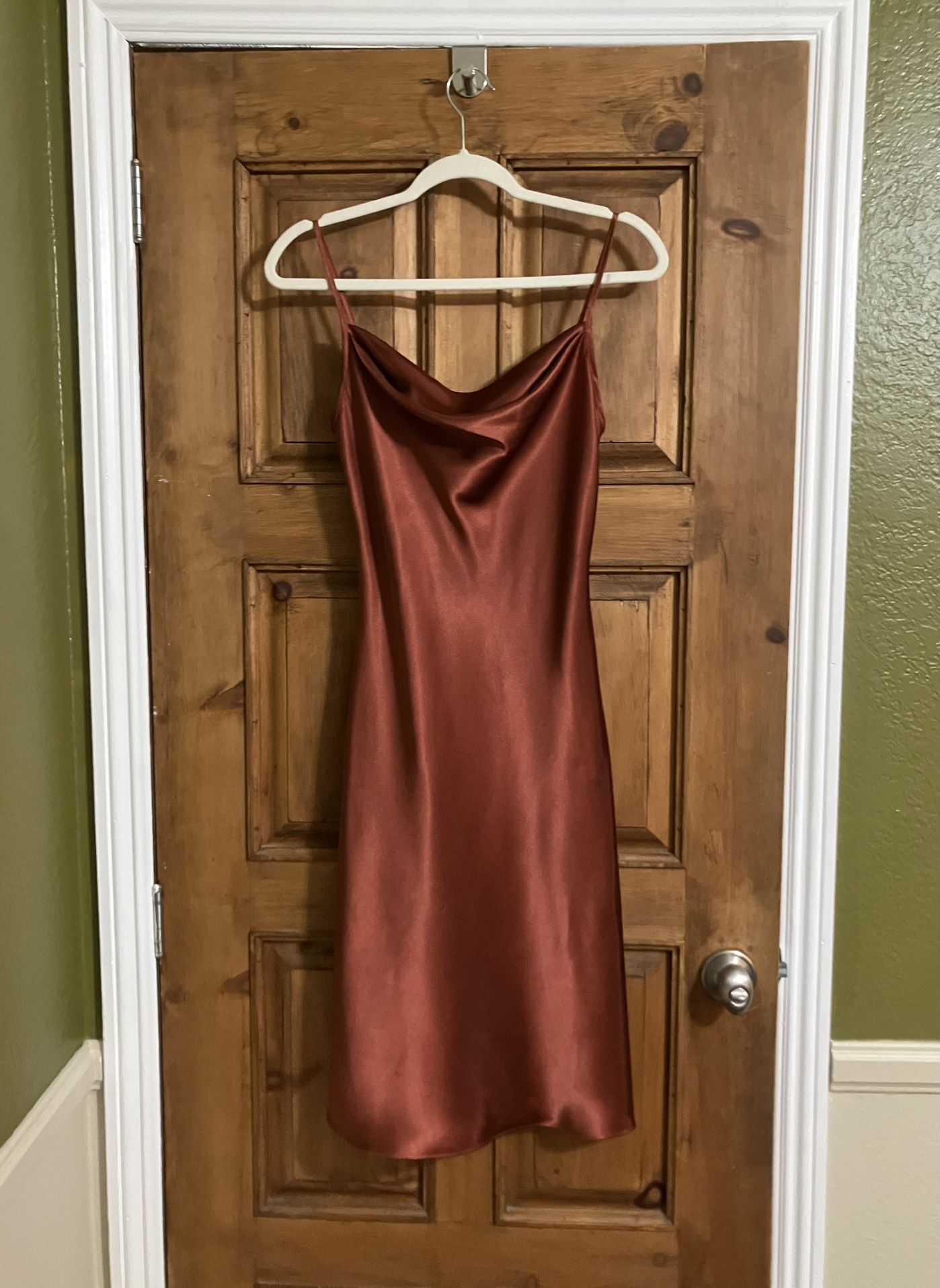 Elegant Rust Slip Dress