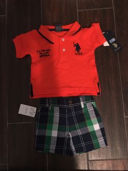 Polo two piece set 6/9 months