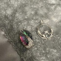 Rainbow Topaz Pendant Set